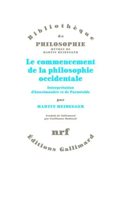 Le Commencement de la philosophie occidentale