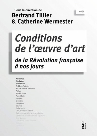 Conditions de l'œuvre d'art de la révolution française à nos